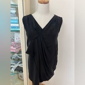 MaxMara Weekend Black Top Size M Silk Front
